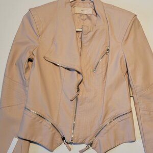 Blank NYC Faux Leather Moto Jacket | S | Blush | NWT